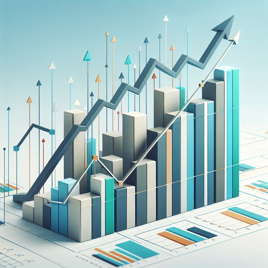 A chart with upward trends to symbolize business growth